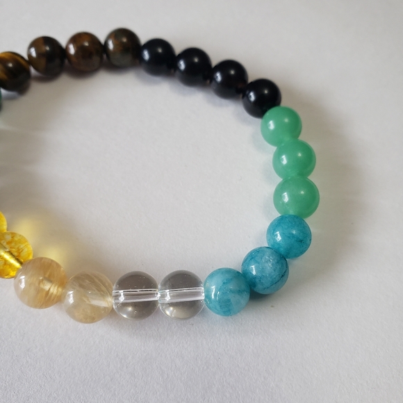 Natural Stone stratchy Bracelet, Attract Good Luck Money Health - Picture 3 of 8